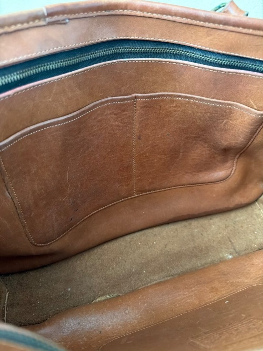 1970/80s Coach Glove Tanned British Tan Marketing Tote Bag NYC 399-0645 w/FLAWS - Picture 12 of 15